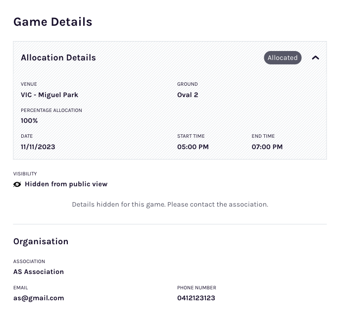 Allocating games using the Calendar View PlayHQ