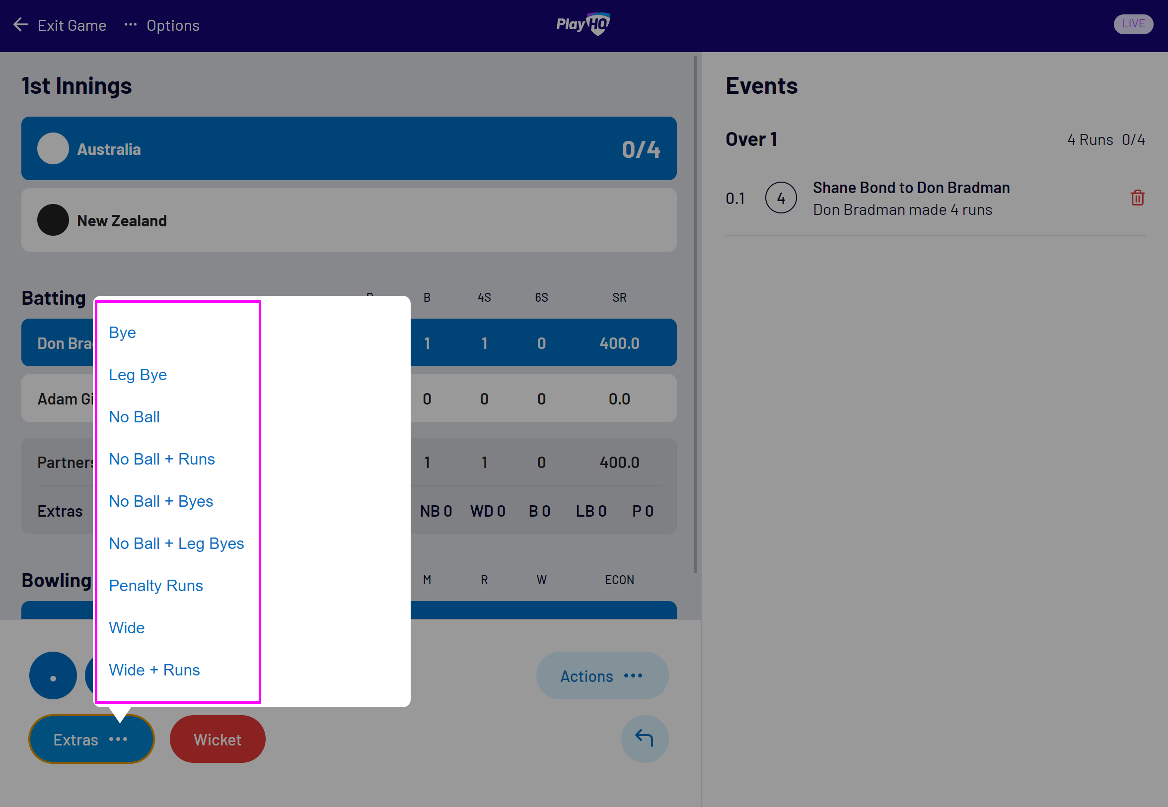 Setting up an electronic scoring session – PlayHQ