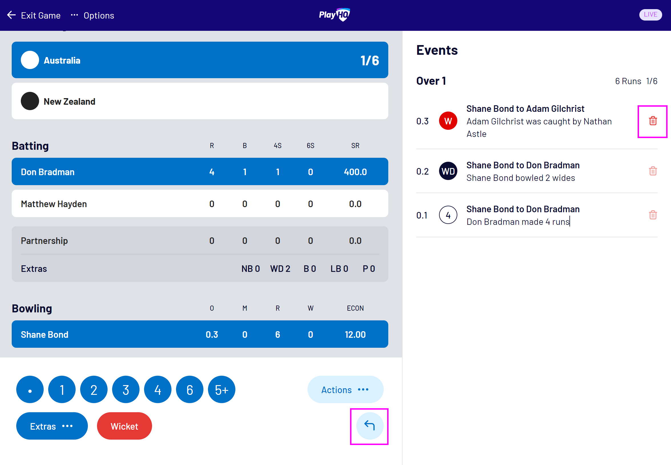 Selecting a game to score using electronic scoring – PlayHQ