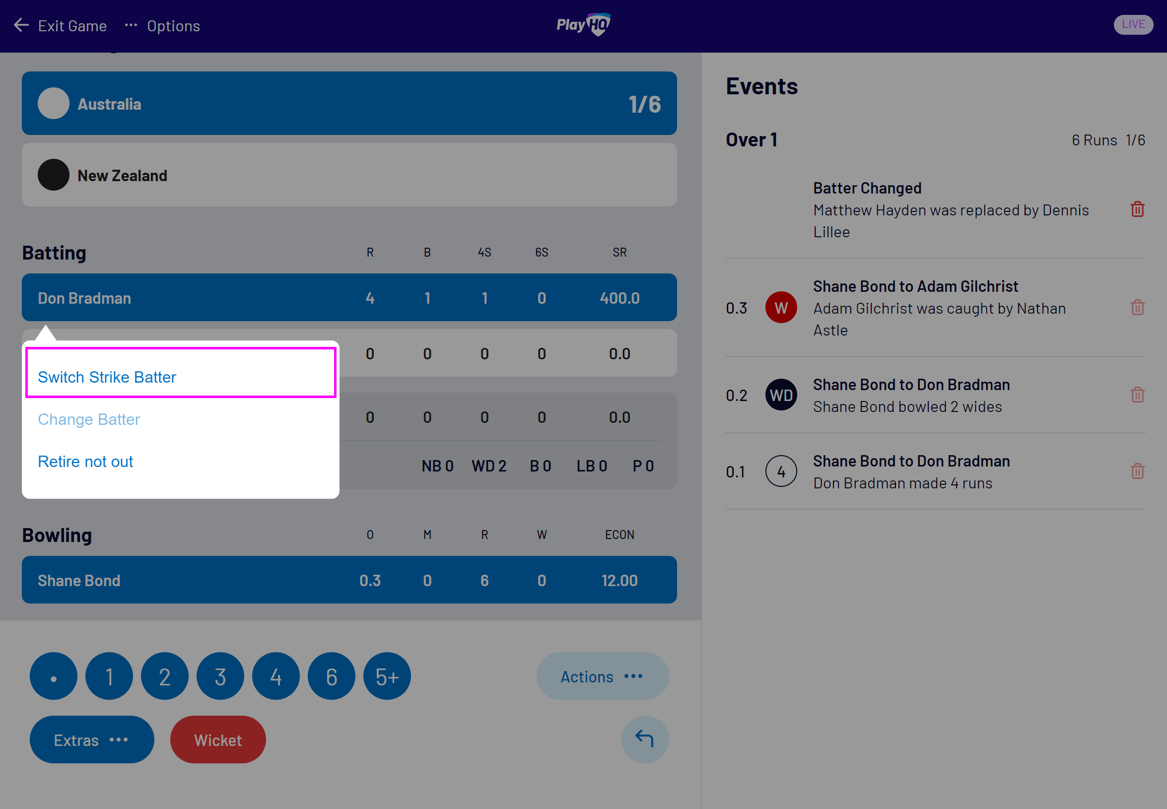 Selecting a game to score using electronic scoring – PlayHQ