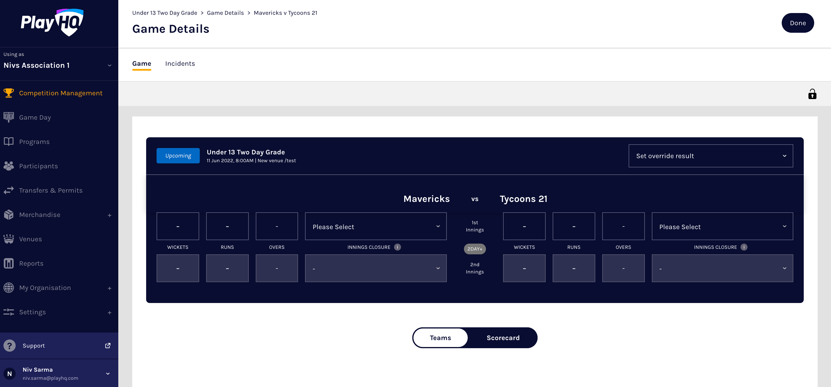 Secondary Scorer – PlayHQ