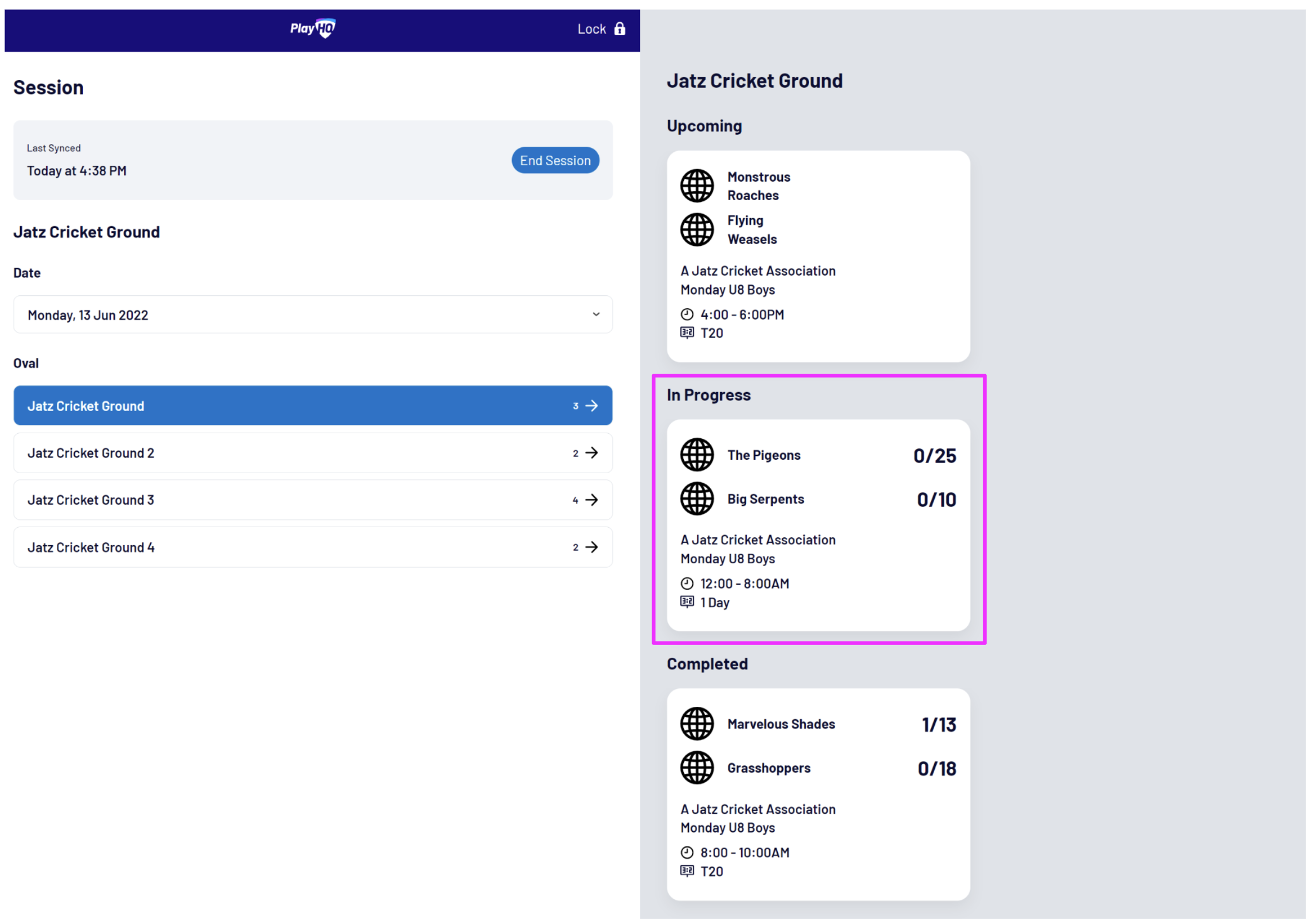 Setting up an electronic scoring session – PlayHQ