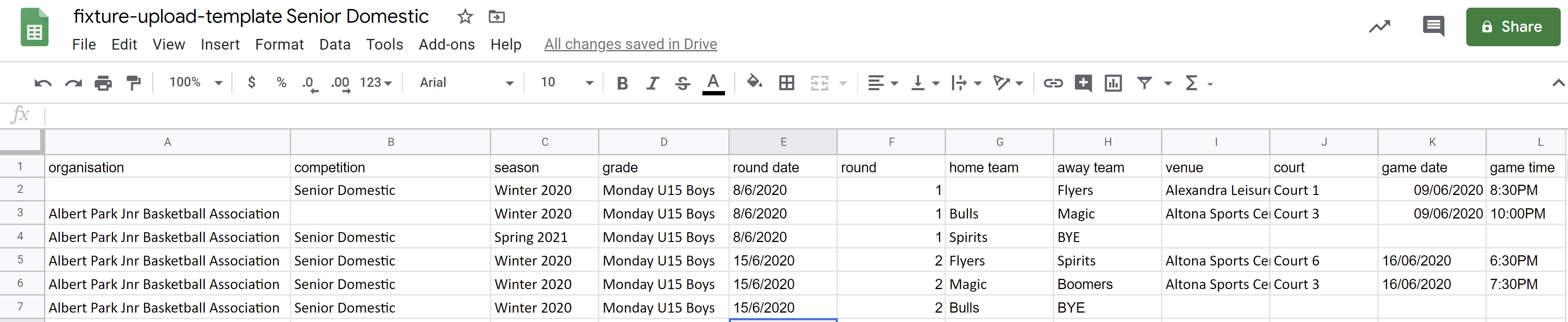 Generating A Fixture Using The Fixture Upload Feature – PlayHQ