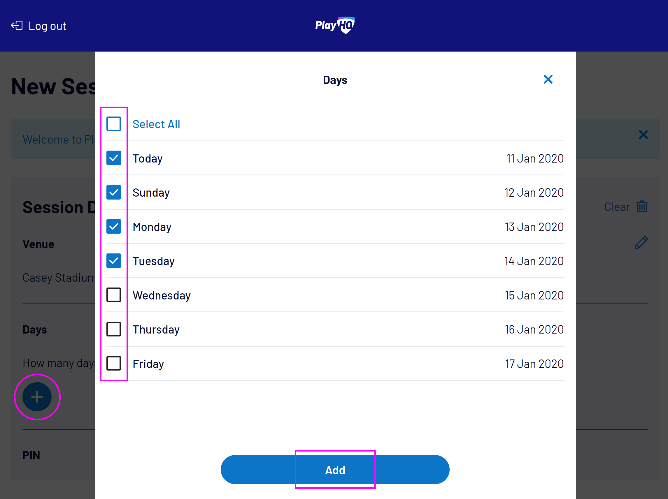 Setting up an electronic scoring session – PlayHQ