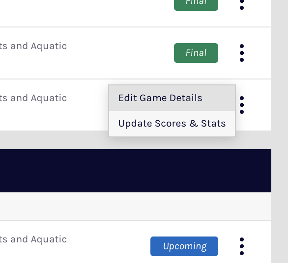 Selecting a game to score using electronic scoring – PlayHQ